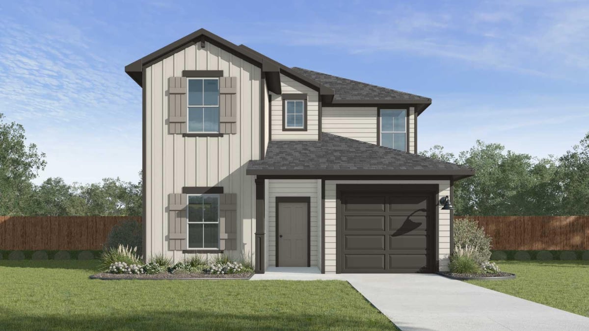 195 Orange Flame Blvd - front exterior - Luxury home in MARIGOLD, Kyle, TX