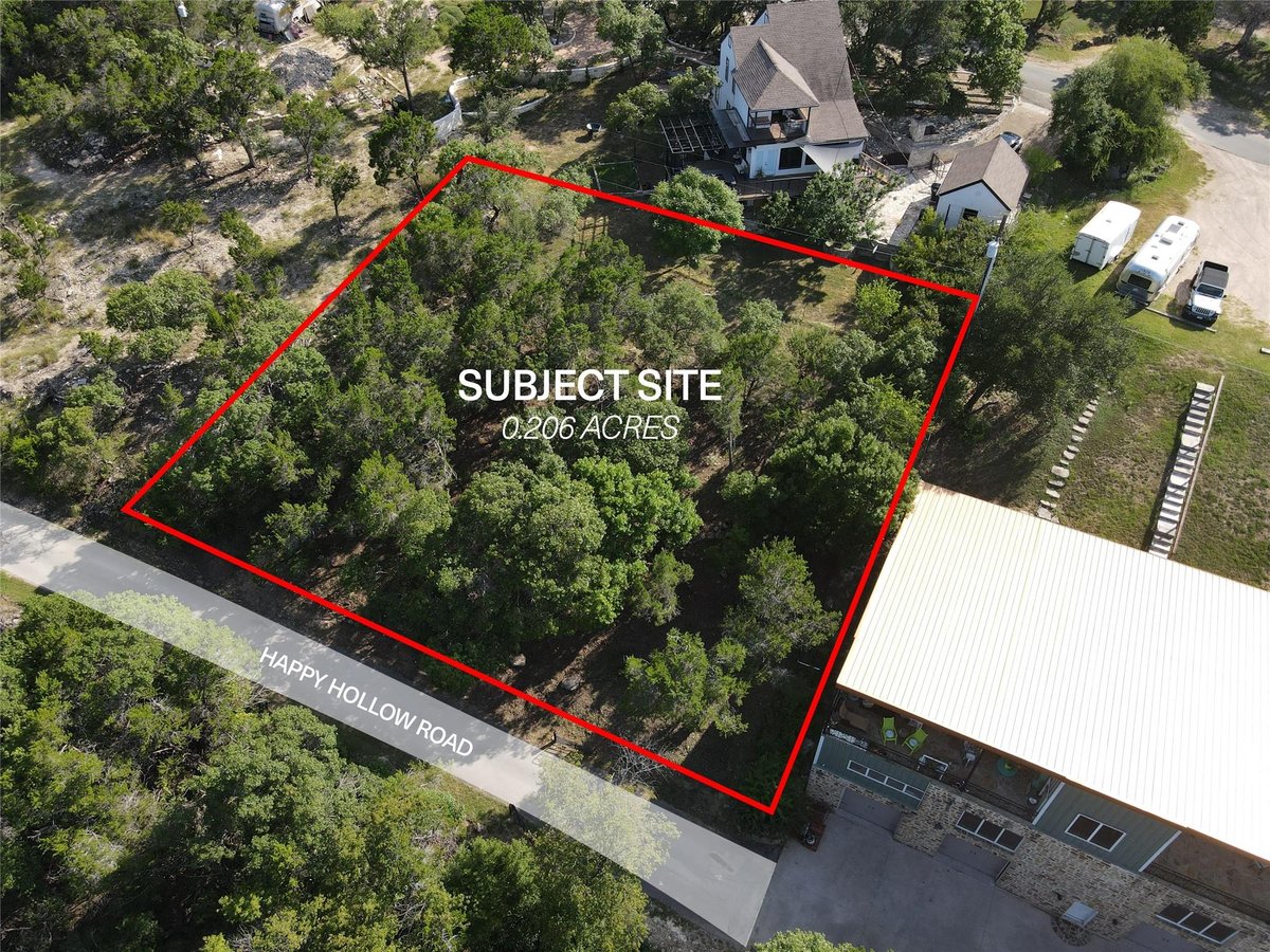 View 19525 Happy Hollow Rd in Bowden 19525 Happy Hollow Rd - front exterior - Luxury lot in Bowden, Spicewood, TX