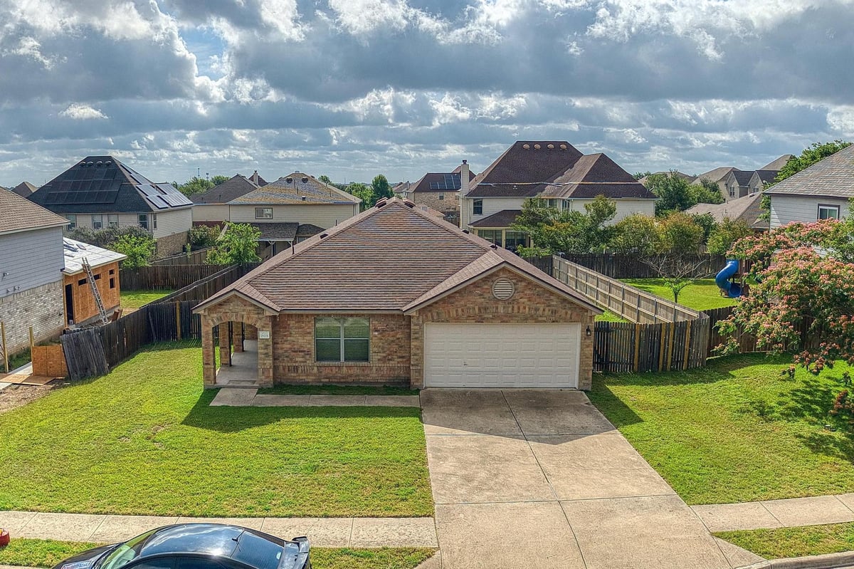 View 19701 San Chisolm DR in Greenridge 19701 San Chisolm DR - front exterior - Luxury home in Greenridge, Round Rock, TX