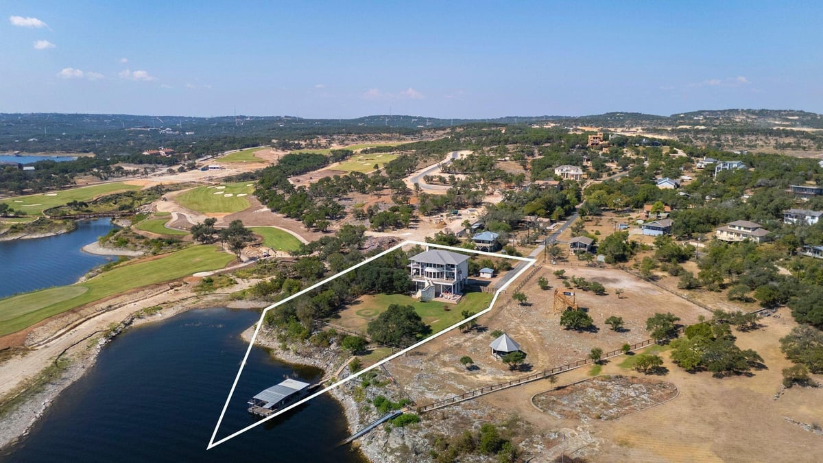 19901 Moon Dance Ln - front exterior - Luxury home in Siesta Shores Sec 01 Rev, Spicewood, TX