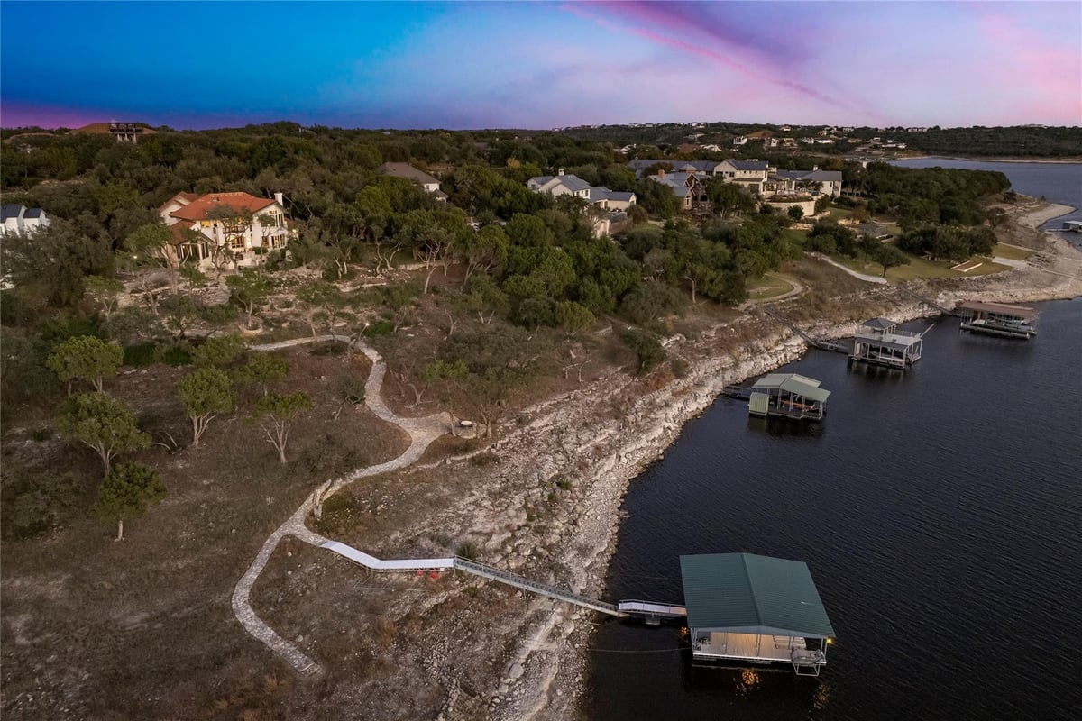 19905 Angel Bay Dr - front exterior - Luxury home in Coves On Lake Travis The Ph 1, Spicewood, TX