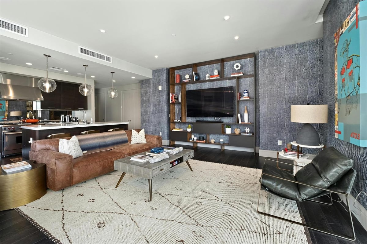 Living area at 200 Congress Ave Unit #15D - 2 bed 2 bath home