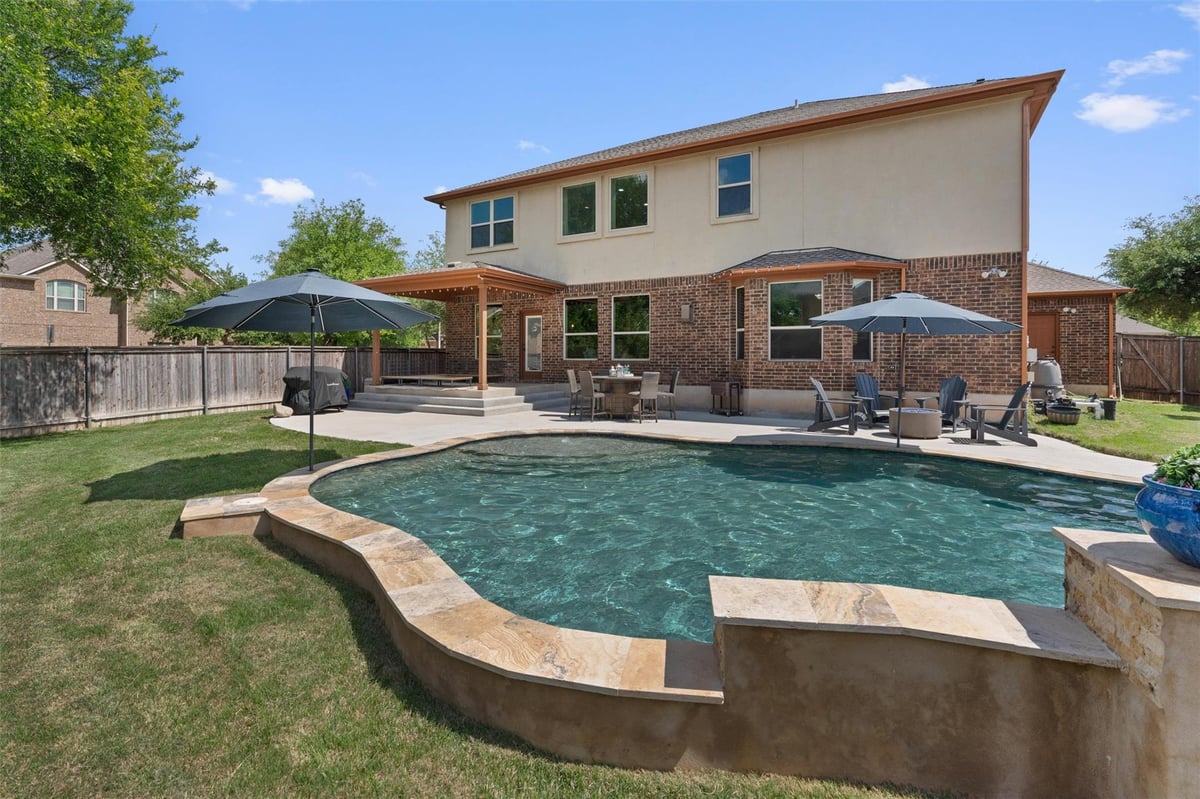 View 200 Lake Livingston DR in Parkside at Mayfield Ranch Sec 9 200 Lake Livingston DR - front exterior - Luxury home in Parkside at Mayfield Ranch Sec 9, Georgetown, TX
