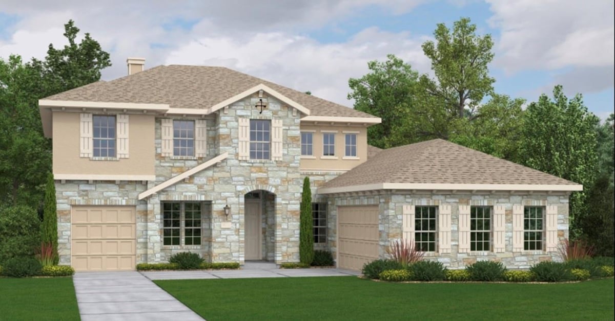View 200 Zamora Xing in Enclave at Estancia 200 Zamora Xing - front exterior - Luxury home in Enclave at Estancia, Austin, TX