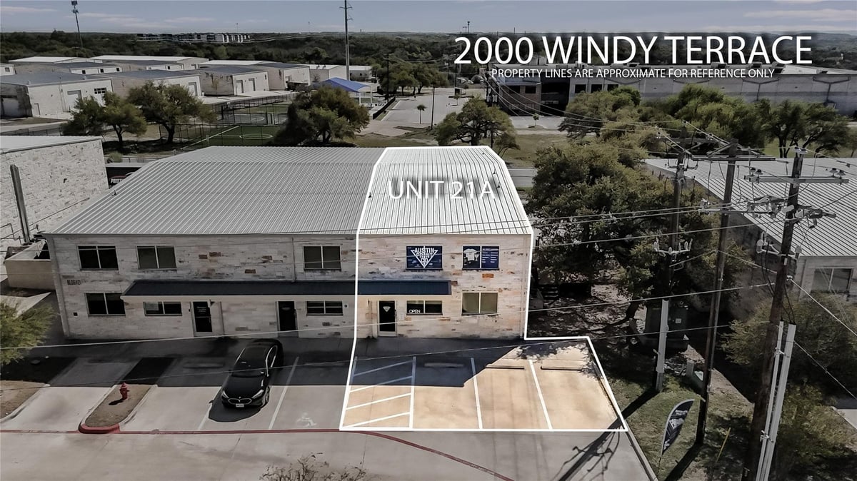 View 2000 Windy Ter Unit #21A in 2000 Windy Terrace Industrial Condominiums 2000 Windy Ter Unit #21A - front exterior - Luxury home in 2000 Windy Terrace Industrial Condominiums, Cedar Park, TX