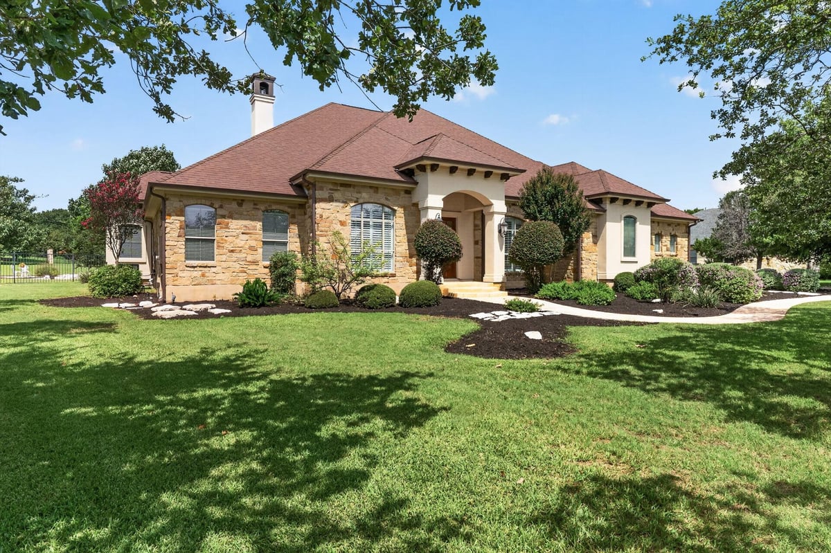 View 201 Canyon Vista LN in Woodland Park Ph 4 201 Canyon Vista LN - front exterior - Luxury home in Woodland Park Ph 4, Georgetown, TX