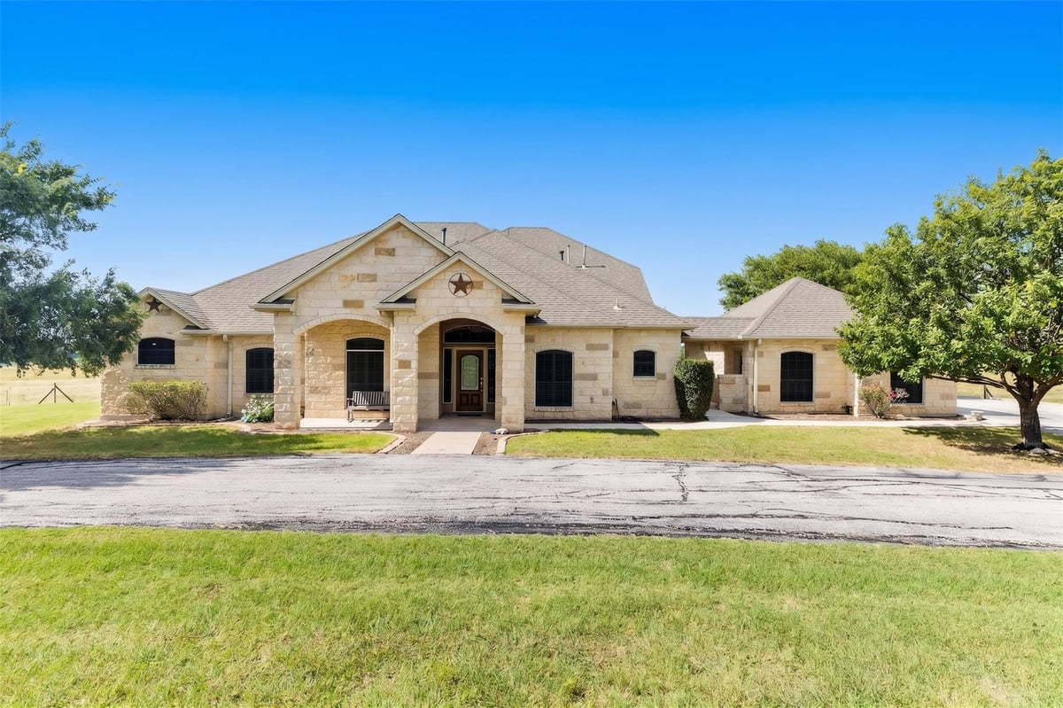 View 20145 Janak RD in Hays Wm C Sur 20145 Janak RD - front exterior - Luxury home in Hays Wm C Sur, Coupland, TX