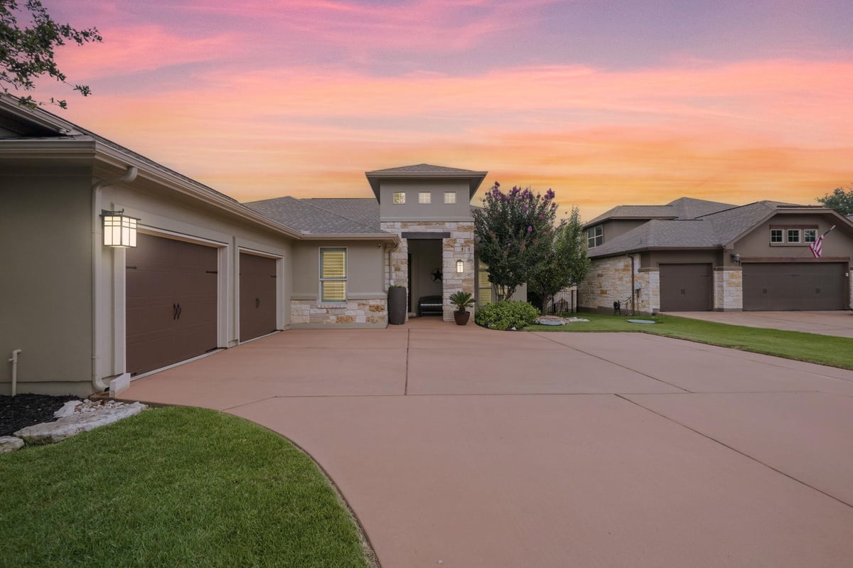 View 2021 Harvest Dance DR in Fairways At Crystal Falls Sec 2021 Harvest Dance DR - front exterior - Luxury home in Fairways At Crystal Falls Sec, Leander, TX