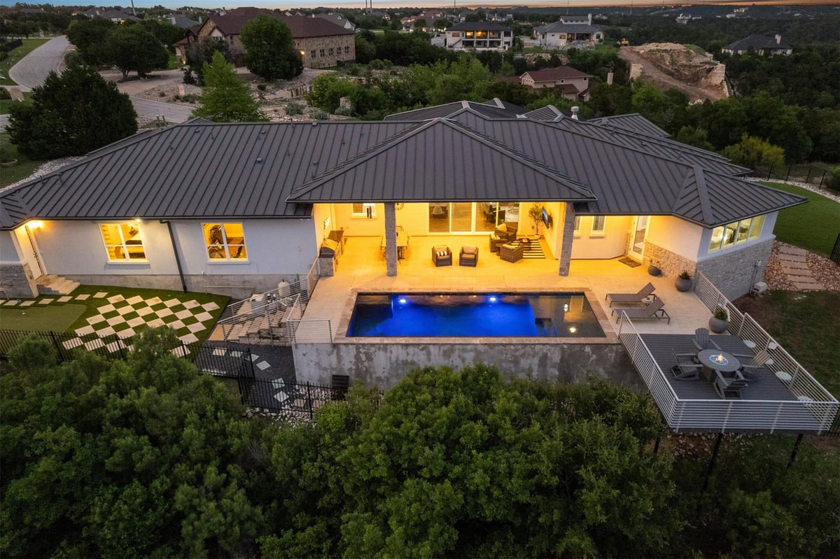 View 2024 High Lonesome in Grand Mesa At Crystal Falls 2024 High Lonesome - front exterior - Luxury home in Grand Mesa At Crystal Falls, Leander, TX