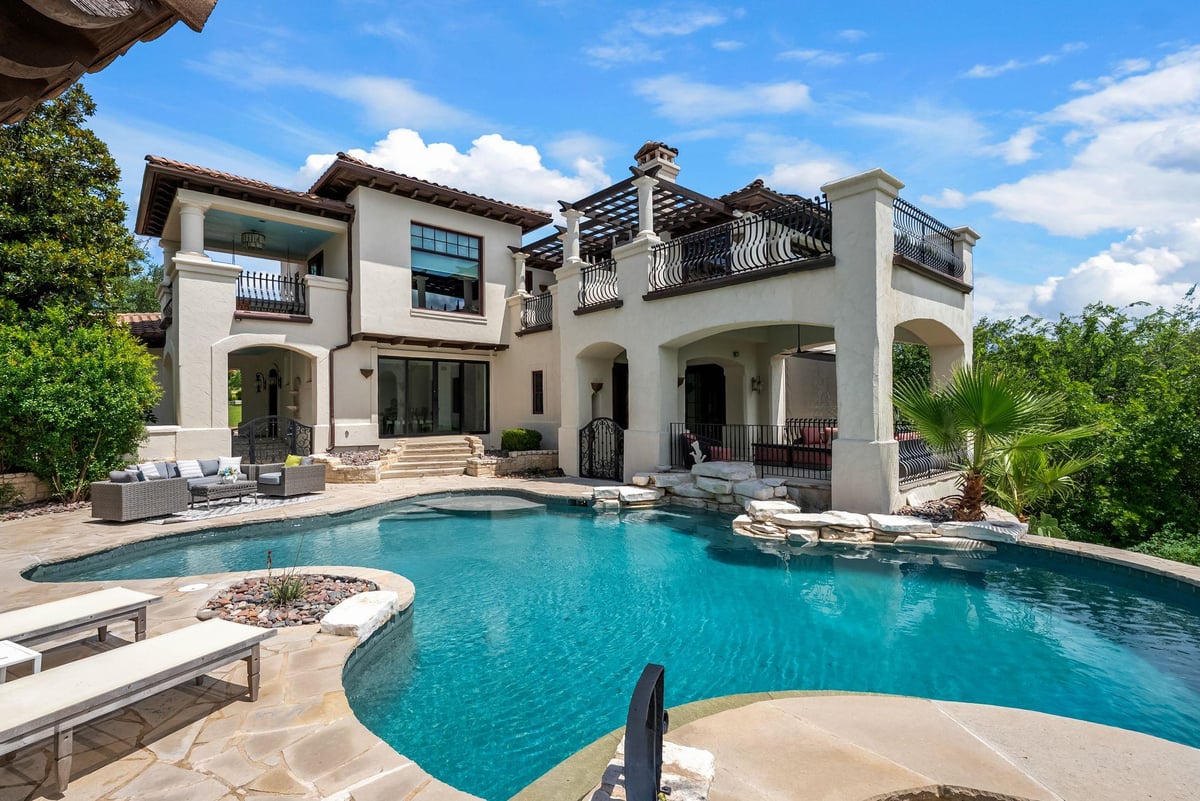 View 203 Bella Riva DR in Costa Bella 203 Bella Riva DR - front exterior - Luxury home in Costa Bella, Austin, TX