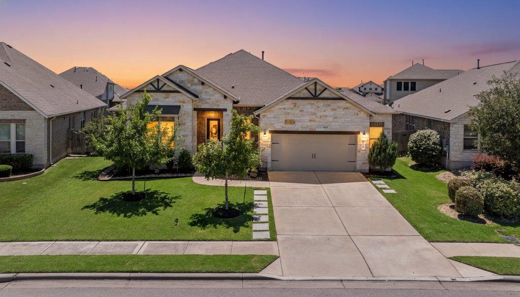 View 20312 Martin LN in The Park At Blackhawk 20312 Martin LN - front exterior - Luxury home in The Park At Blackhawk, Pflugerville, TX
