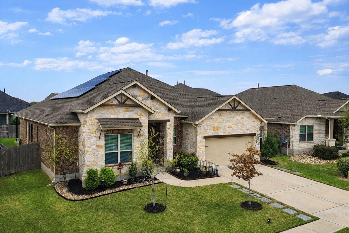 View 20312 Martin Ln in The Park @ Blackhawk 20312 Martin Ln - front exterior - Luxury home in The Park @ Blackhawk, Pflugerville, TX
