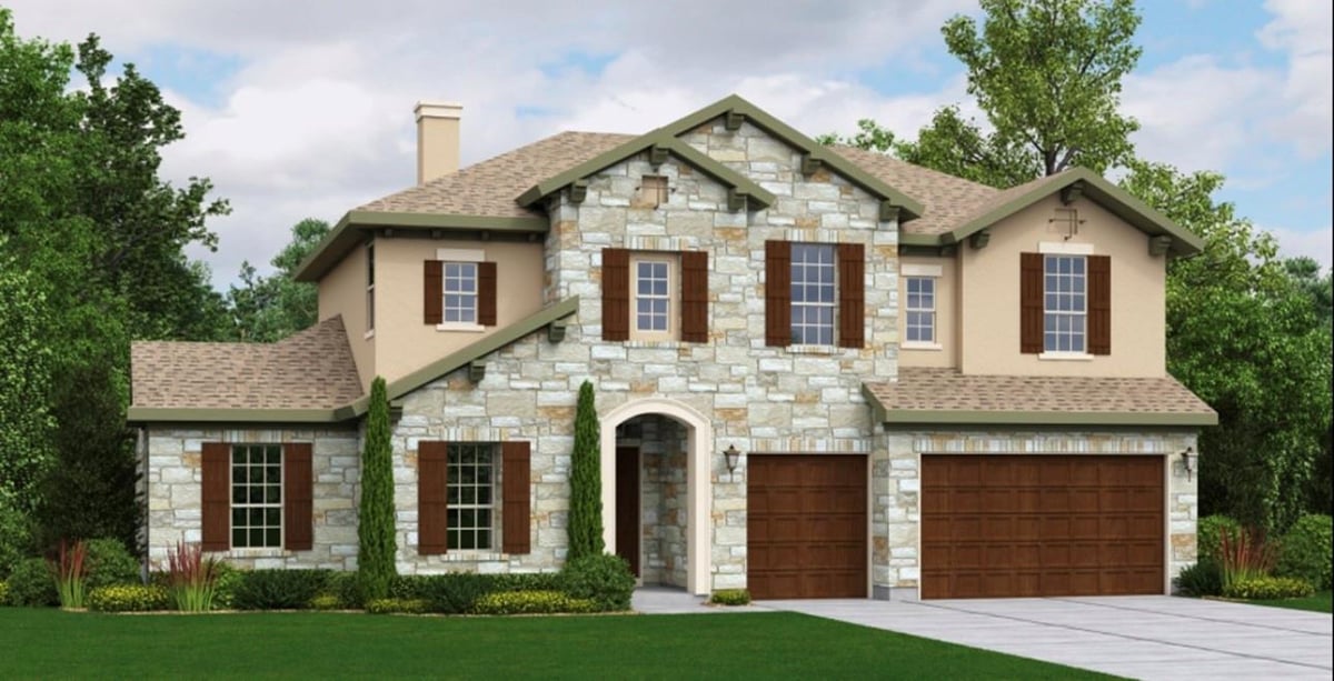 View 204 Zamora Crse in Enclave at Estancia 204 Zamora Crse - front exterior - Luxury home in Enclave at Estancia, Austin, TX