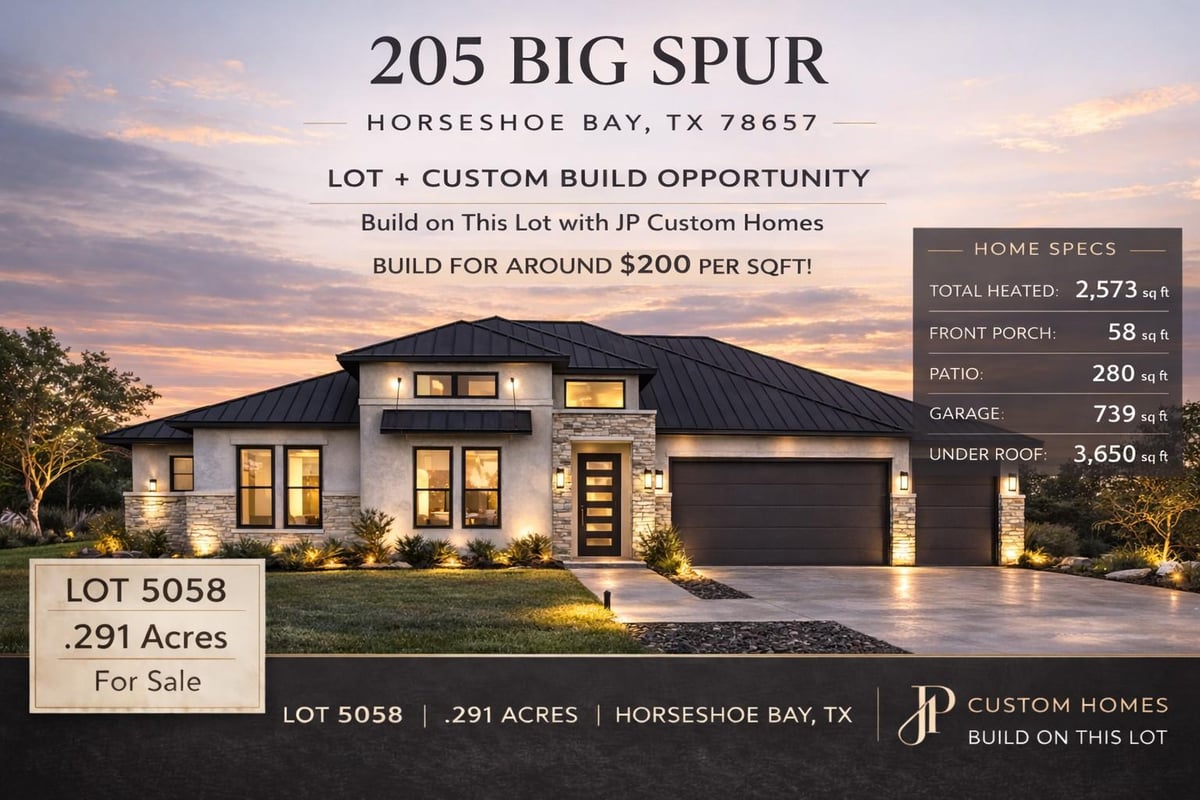 View 205 Big Spur in Horseshoe Bay Proper 205 Big Spur - front exterior - Luxury lot in Horseshoe Bay Proper, Horseshoe Bay, TX