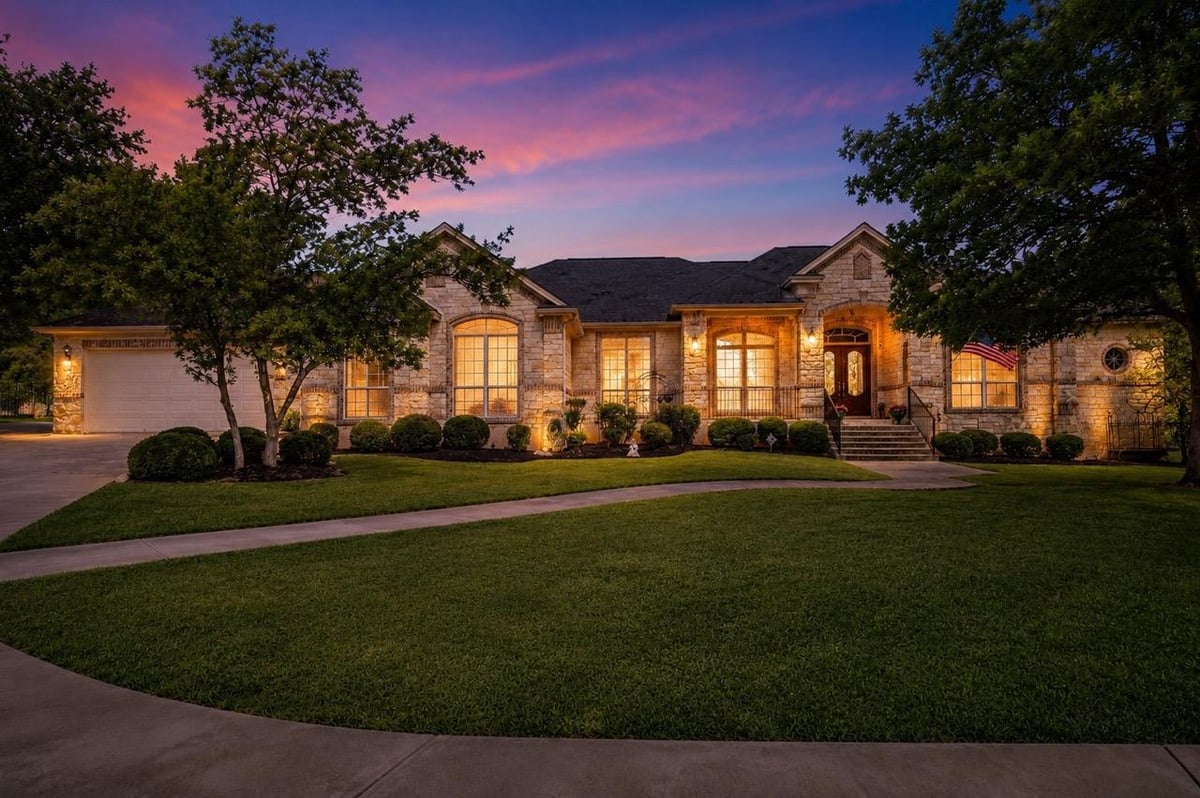 View 205 W Majestic Oak LN in Woodland Park Ph 1 205 W Majestic Oak LN - front exterior - Luxury home in Woodland Park Ph 1, Georgetown, TX