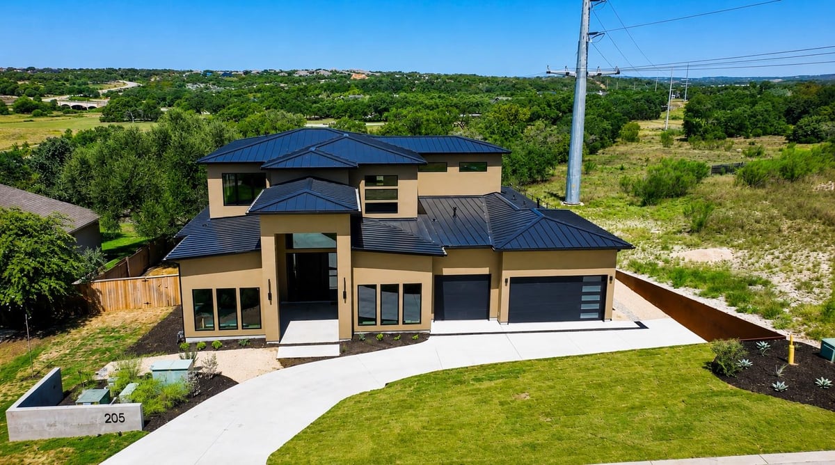 View 205 Waters View CT in Caliterra - Phase One, Section Two 205 Waters View CT - front exterior - Luxury home in Caliterra - Phase One, Section Two, Dripping Springs, TX