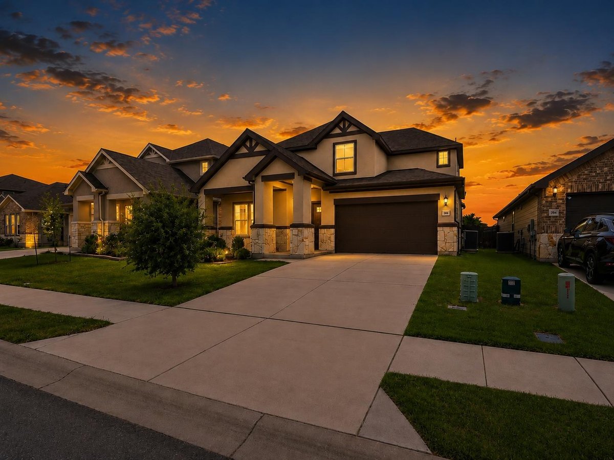 View 206 Wind TRL in Cross Crk Sub Ph 2 206 Wind TRL - front exterior - Luxury home in Cross Crk Sub Ph 2, Hutto, TX