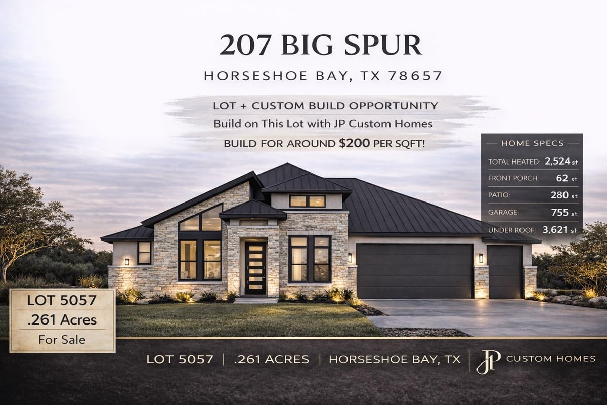 View 207 Big Spur in Horseshoe Bay Proper 207 Big Spur - front exterior - Luxury lot in Horseshoe Bay Proper, Horseshoe Bay, TX