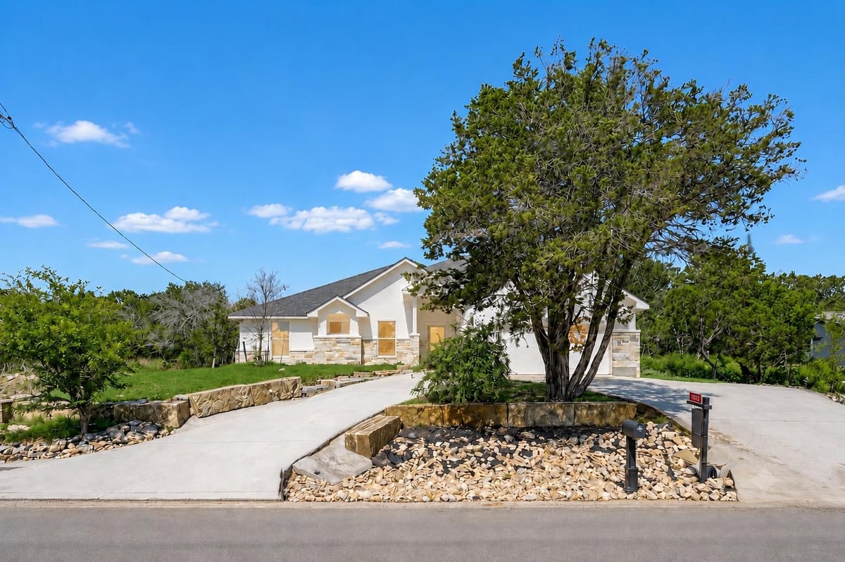 View 20714 Northland DR in Lago Vista Estates Sec 06 20714 Northland DR - front exterior - Luxury home in Lago Vista Estates Sec 06, Lago Vista, TX