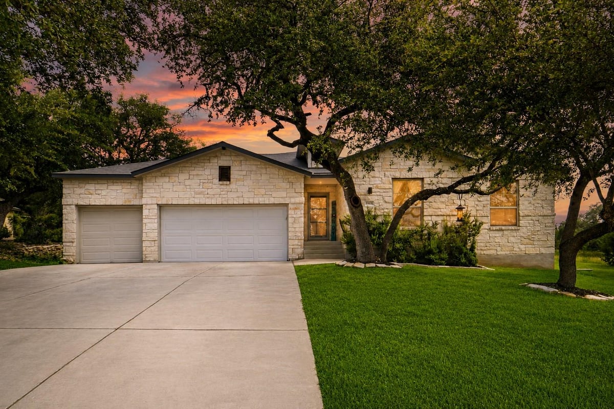 View 20808 Highland Lake DR in Highland Lake Estates Sec 30 20808 Highland Lake DR - front exterior - Luxury home in Highland Lake Estates Sec 30, Lago Vista, TX