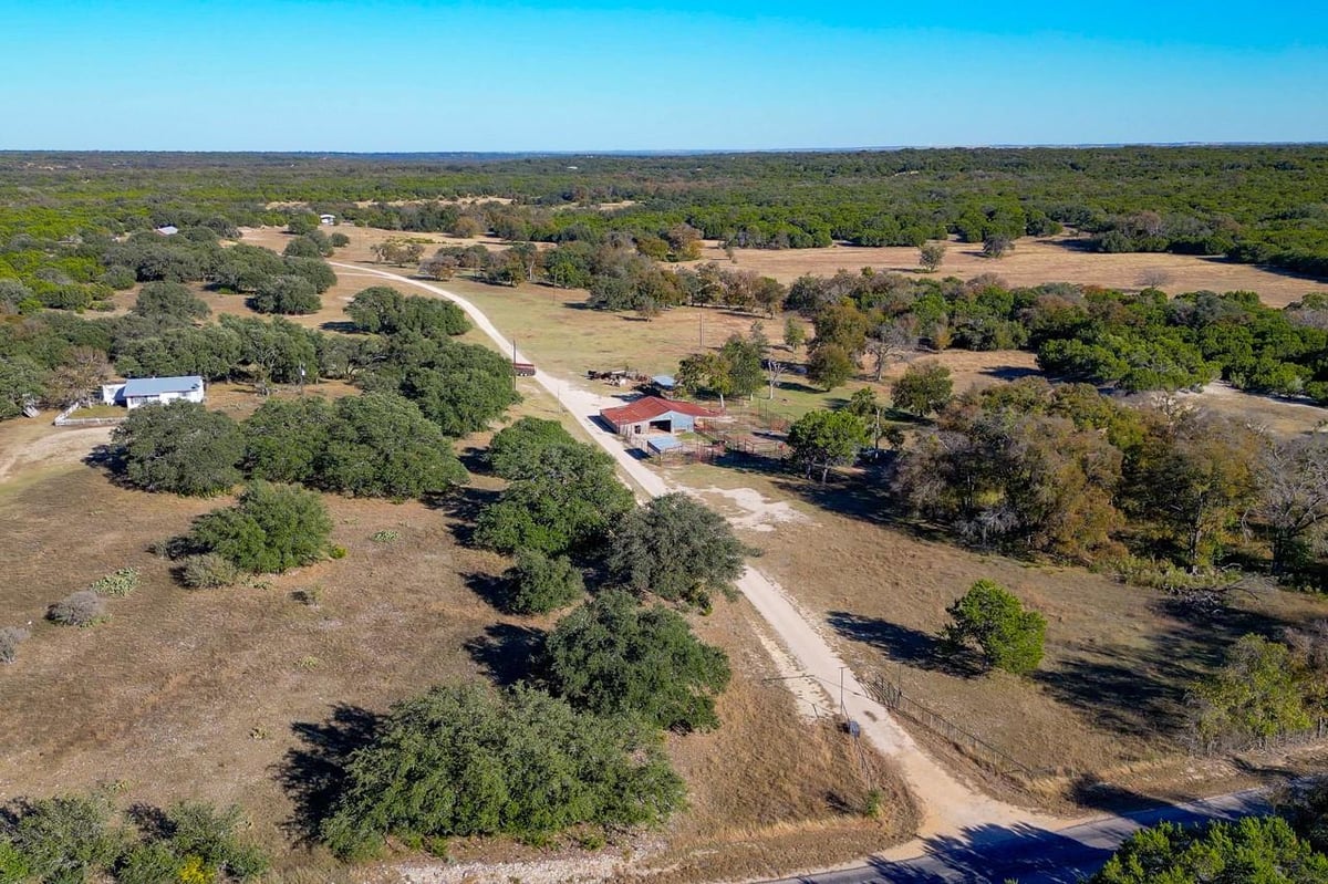 View 20949 Firefly Rd in J T Steelman Surv A-746 20949 Firefly Rd - aerial view with 20949 Firefly Rd in Salado - Luxury home in J T Steelman Surv A-746, Salado, TX