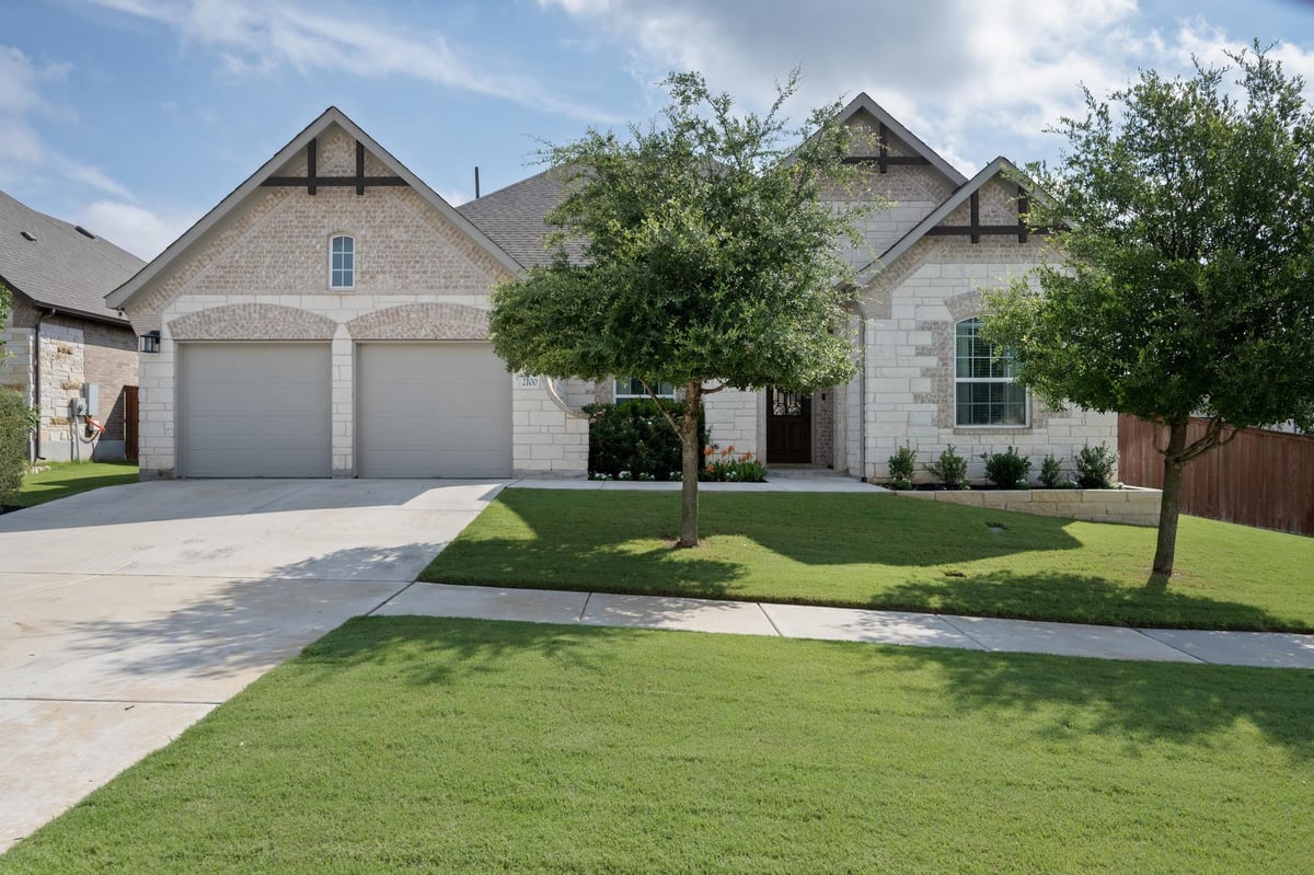 2100 Highland Ridge RD - front exterior - Luxury home in Oaks at San Gabriel, Georgetown, TX