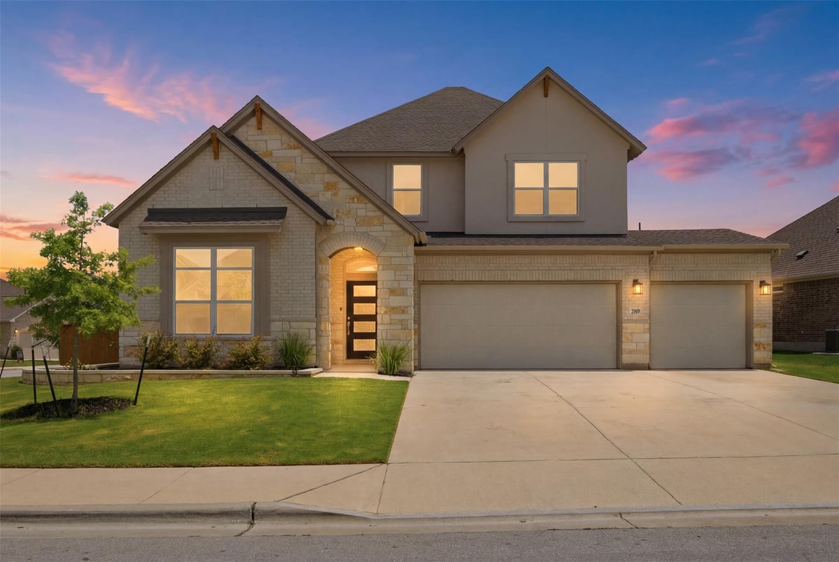 View 2101 Little Snake WAY in Berry Creek Highlands 2101 Little Snake WAY - front exterior - Luxury home in Berry Creek Highlands, Georgetown, TX