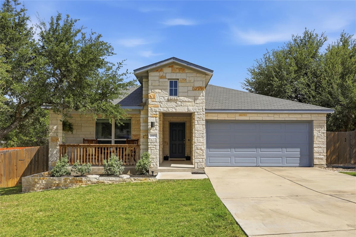 View 21103 Winslow CV in Highland Lake Estates Sec 31 21103 Winslow CV - front exterior - Luxury home in Highland Lake Estates Sec 31, Lago Vista, TX