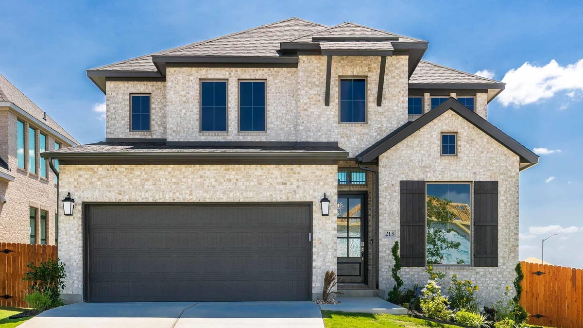 View 213 Green Brush DR in Lariat 213 Green Brush DR - front exterior - Luxury home in Lariat, Liberty Hill, TX