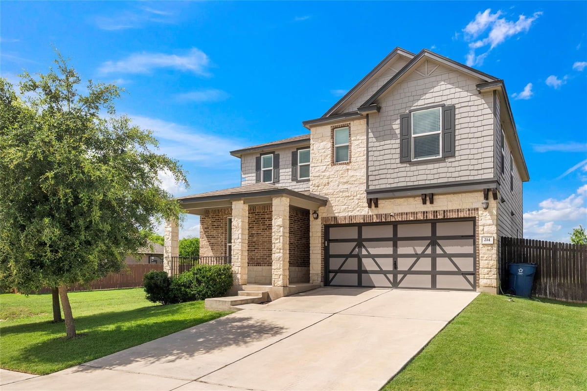 View 214 Saranac DR in Saratoga Farms Sub Sec 214 Saranac DR - front exterior - Luxury home in Saratoga Farms Sub Sec, Elgin, TX