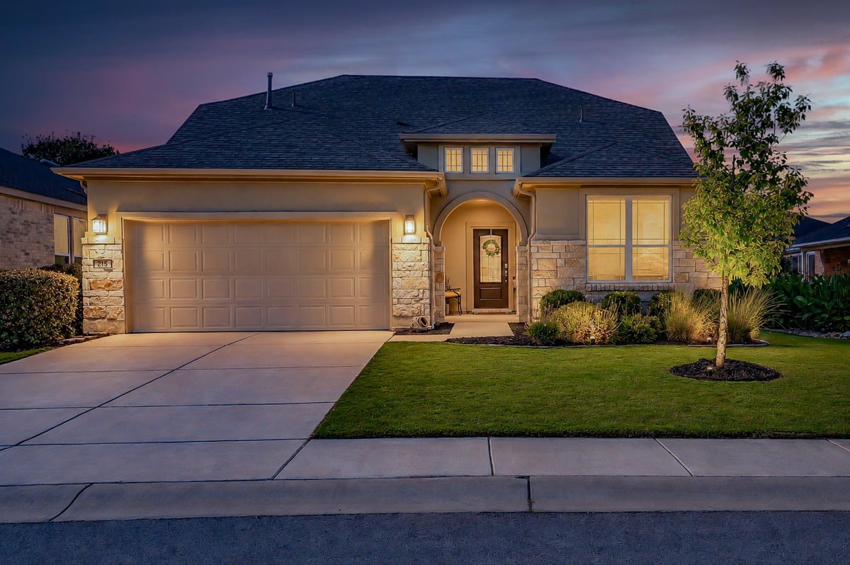 215 Hanging Star LN - front exterior - Luxury home in SUN CITY NEIGHBORHOOD 72, Georgetown, TX