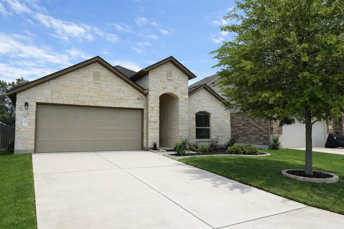 View 217 Lewisville LN in Larkspur 217 Lewisville LN - front exterior - Luxury home in Larkspur, Leander, TX