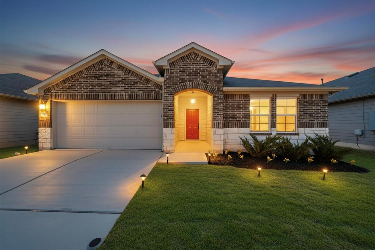 View 218 Sickle Loop in Harvest Creek Ph2 218 Sickle Loop - front exterior - Luxury home in Harvest Creek Ph2, Kyle, TX