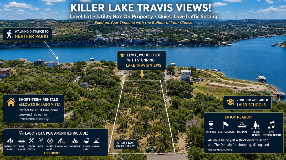 View 21808 Mockingbird ST in Emerald Bend Sec 1 21808 Mockingbird ST - property photo 1 - Luxury lot in Emerald Bend Sec 1, Lago Vista, TX
