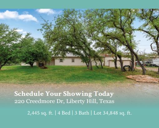 View 220 Creedmore Dr in Thousand Oaks 220 Creedmore Dr - front exterior - Luxury home in Thousand Oaks, Liberty Hill, TX