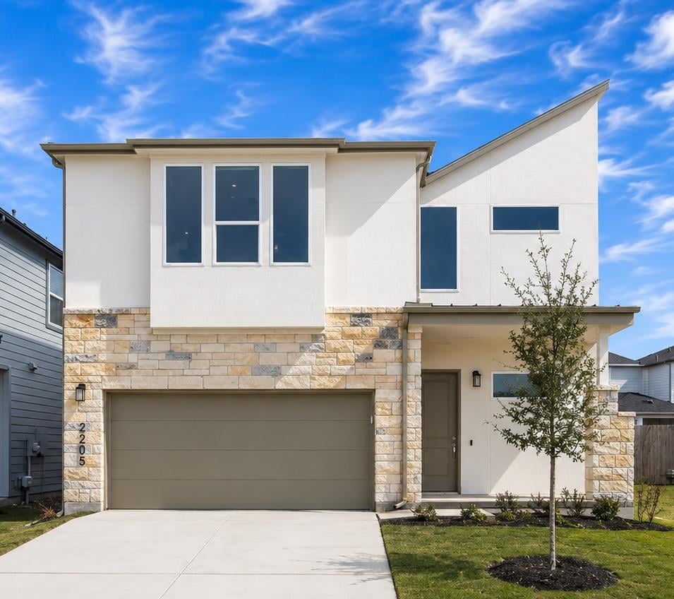 View 2205 Cento WALK in Cielo East City Homes 2205 Cento WALK - front exterior - Luxury home in Cielo East City Homes, Round Rock, TX