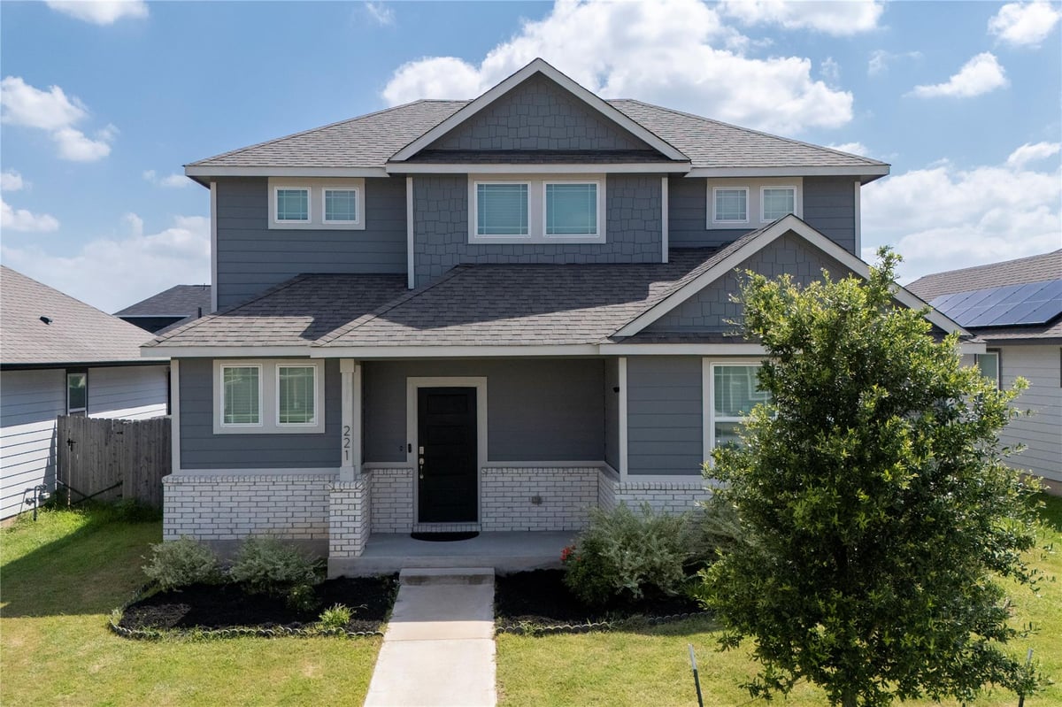 View 221 Banff DR in Paramount Sec One 221 Banff DR - front exterior - Luxury home in Paramount Sec One, Kyle, TX
