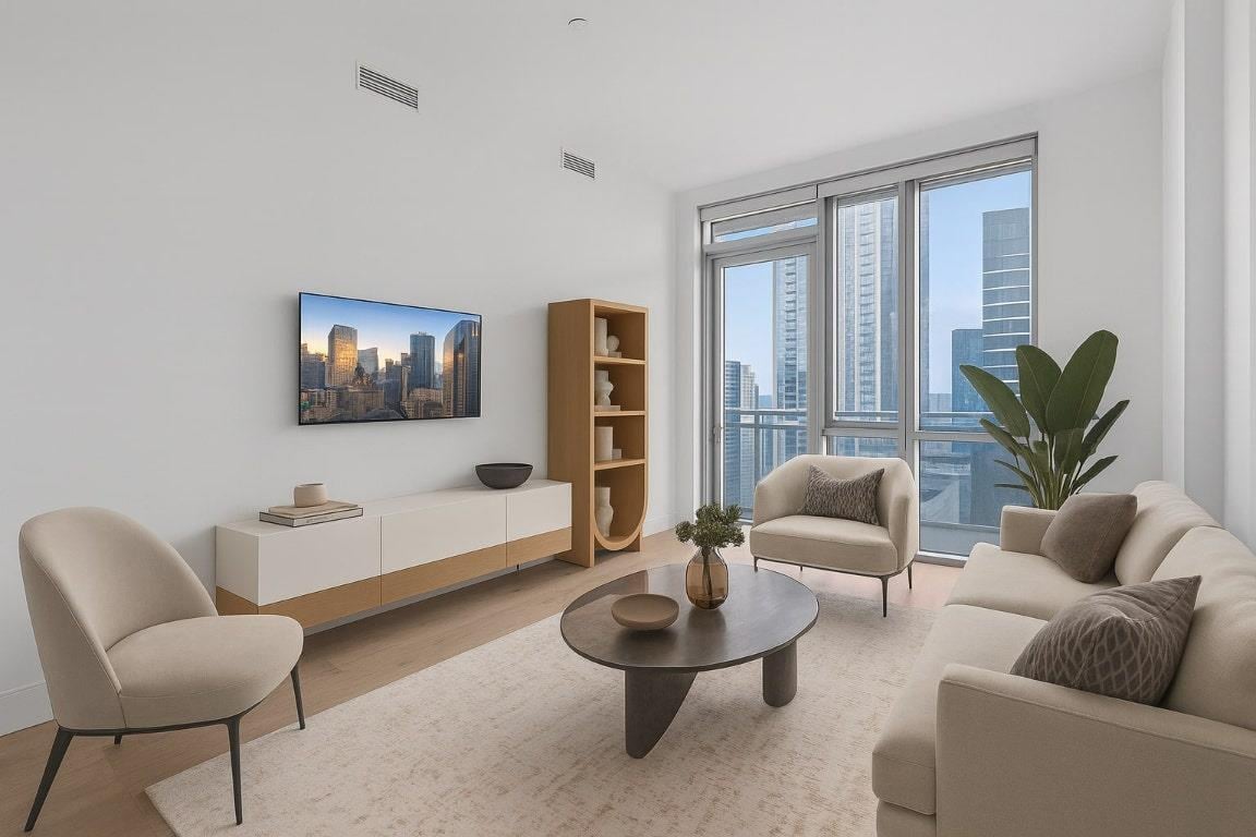 Living area at 222 West Ave Unit #2109 - 1 bed 1 bath home