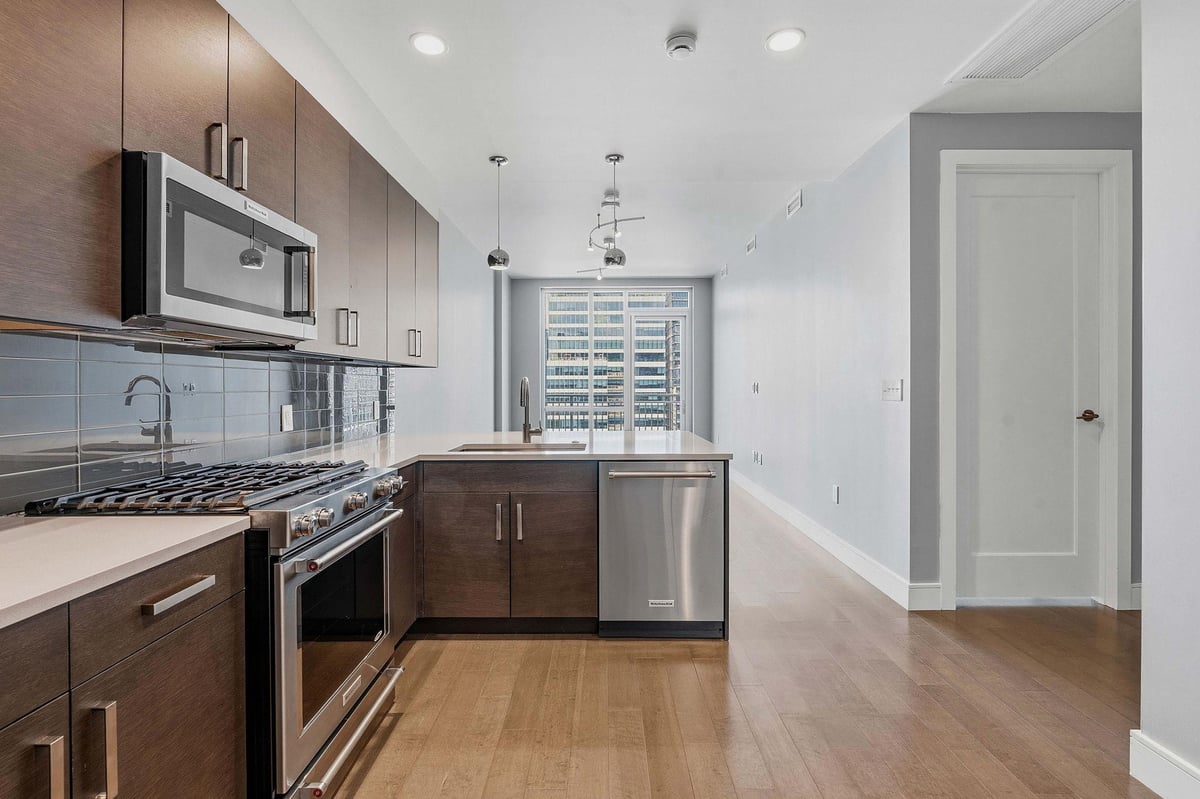 Primary bedroom at 222 West Ave Unit #2207 - 1 bed 1 bath home