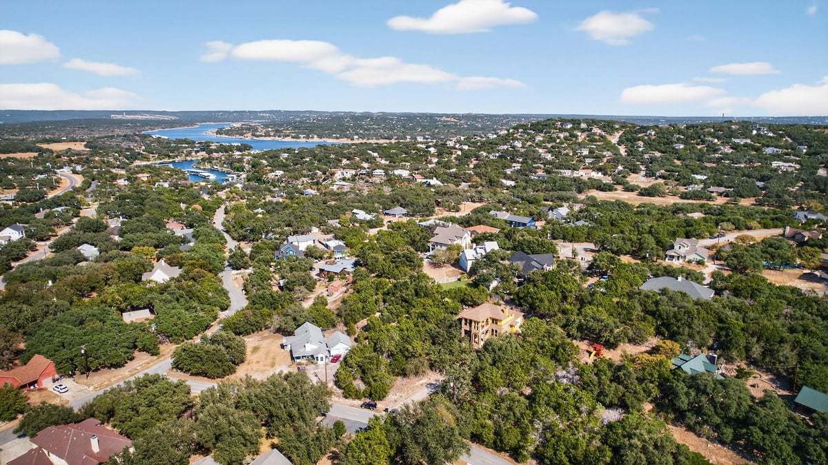 View 22303 Briarcliff Dr in Briarcliff Inc Sec 09 Amd 22303 Briarcliff Dr - front exterior - Luxury lot in Briarcliff Inc Sec 09 Amd, Spicewood, TX
