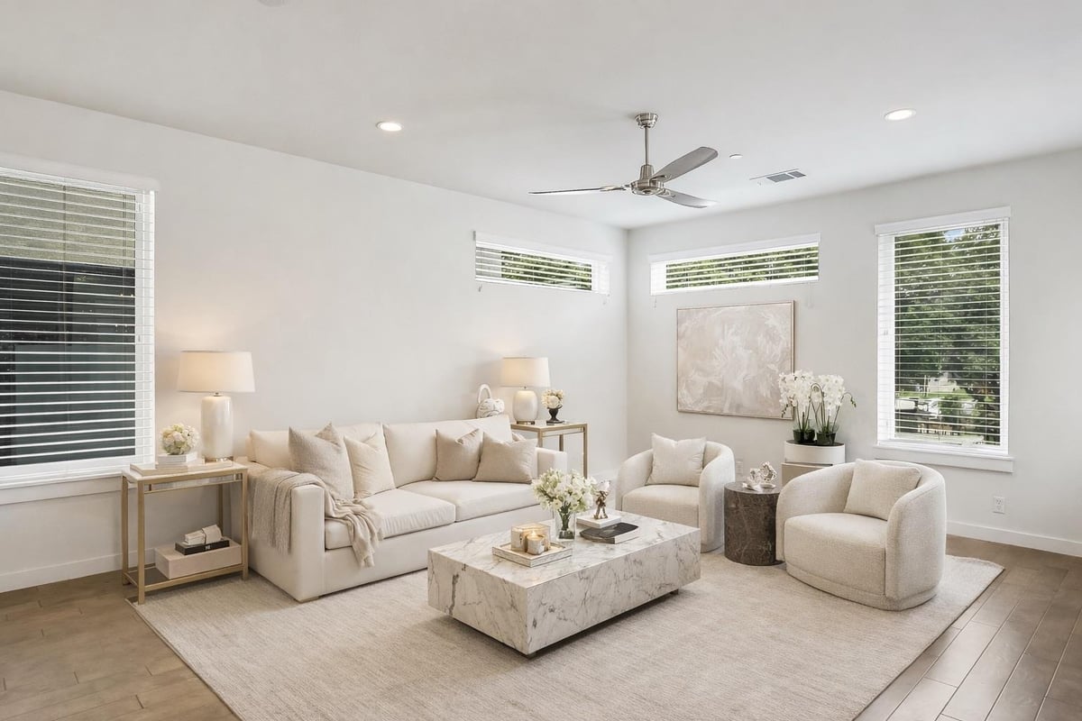 Living area at 2301 Bluebonnet Ln Unit #12 - 3 bed 3 bath home