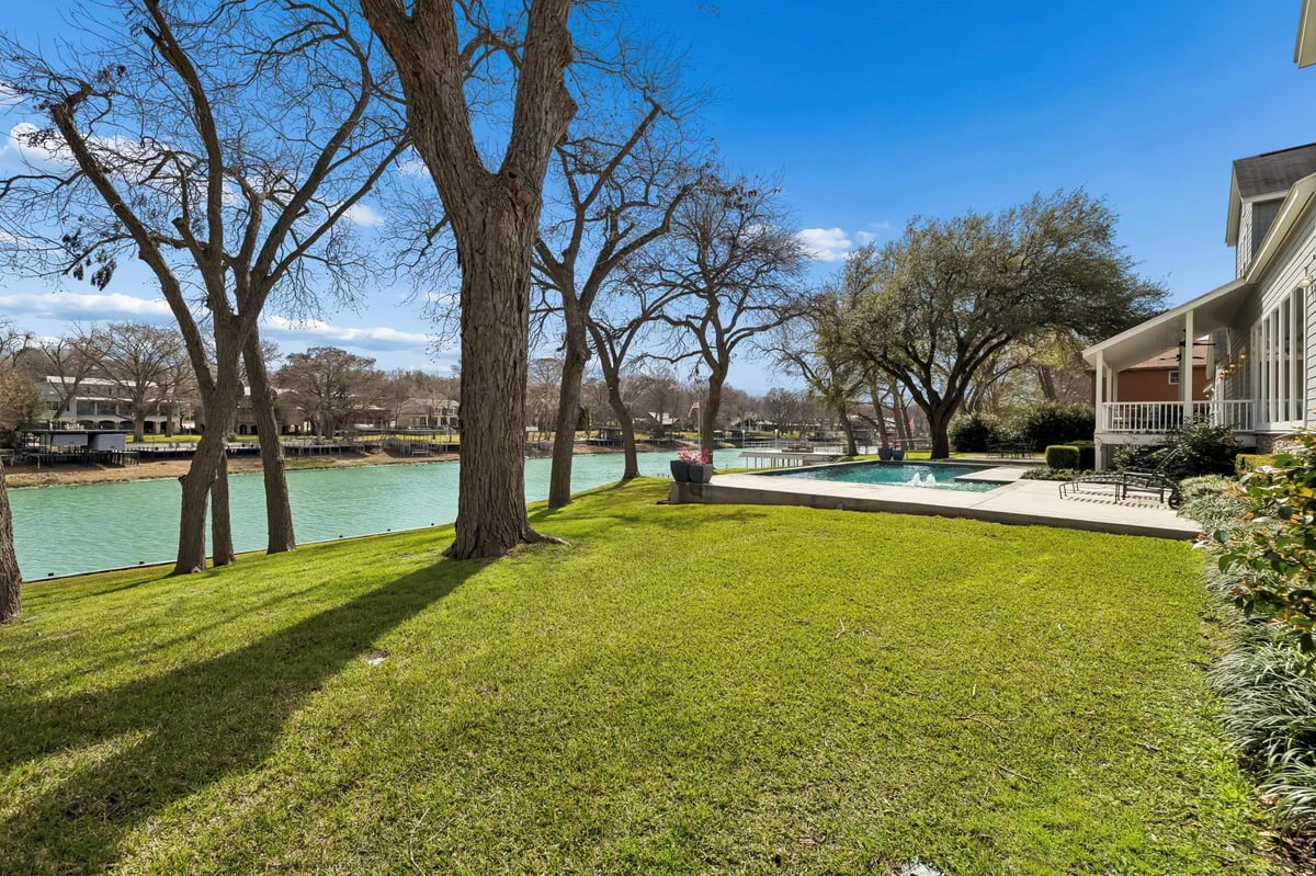 View 2319 Terminal Loop Rd in Rivers End Estates 2319 Terminal Loop Rd - backyard with 2319 Terminal Loop Rd in McQueeney - Luxury home in Rivers End Estates, McQueeney, TX