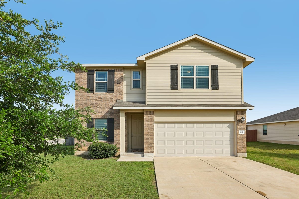 232 Evening Dusk DR - front exterior - Luxury home in Woodlands Park Ph 3, Kyle, TX