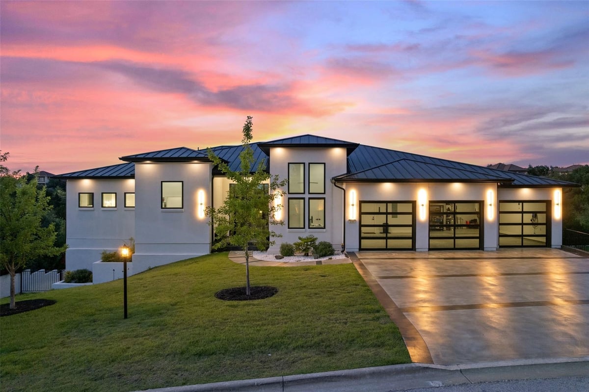 View 235 Canyon Turn TRL in Rough Hollow Sec 07 235 Canyon Turn TRL - front exterior - Luxury home in Rough Hollow Sec 07, Austin, TX