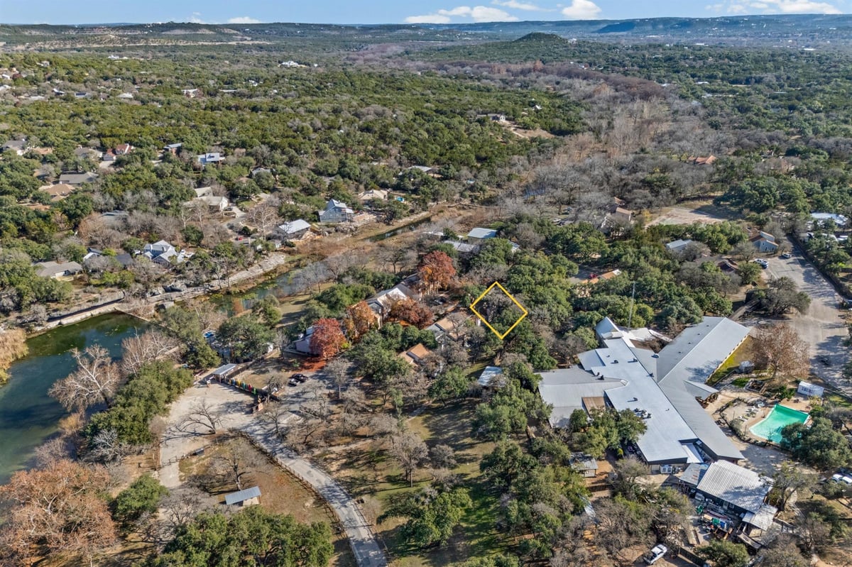 View 24 Marina Cir in Woodcreek Village 24 Marina Cir - front exterior - Luxury home in Woodcreek Village, Wimberley, TX