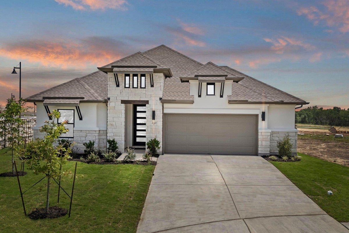 View 240 Pacific Grove Cir in Santa Rita Ranch Ph 7B Sec 3 - 60 240 Pacific Grove Cir - front exterior - Luxury home in Santa Rita Ranch Ph 7B Sec 3 - 60, Liberty Hill, TX