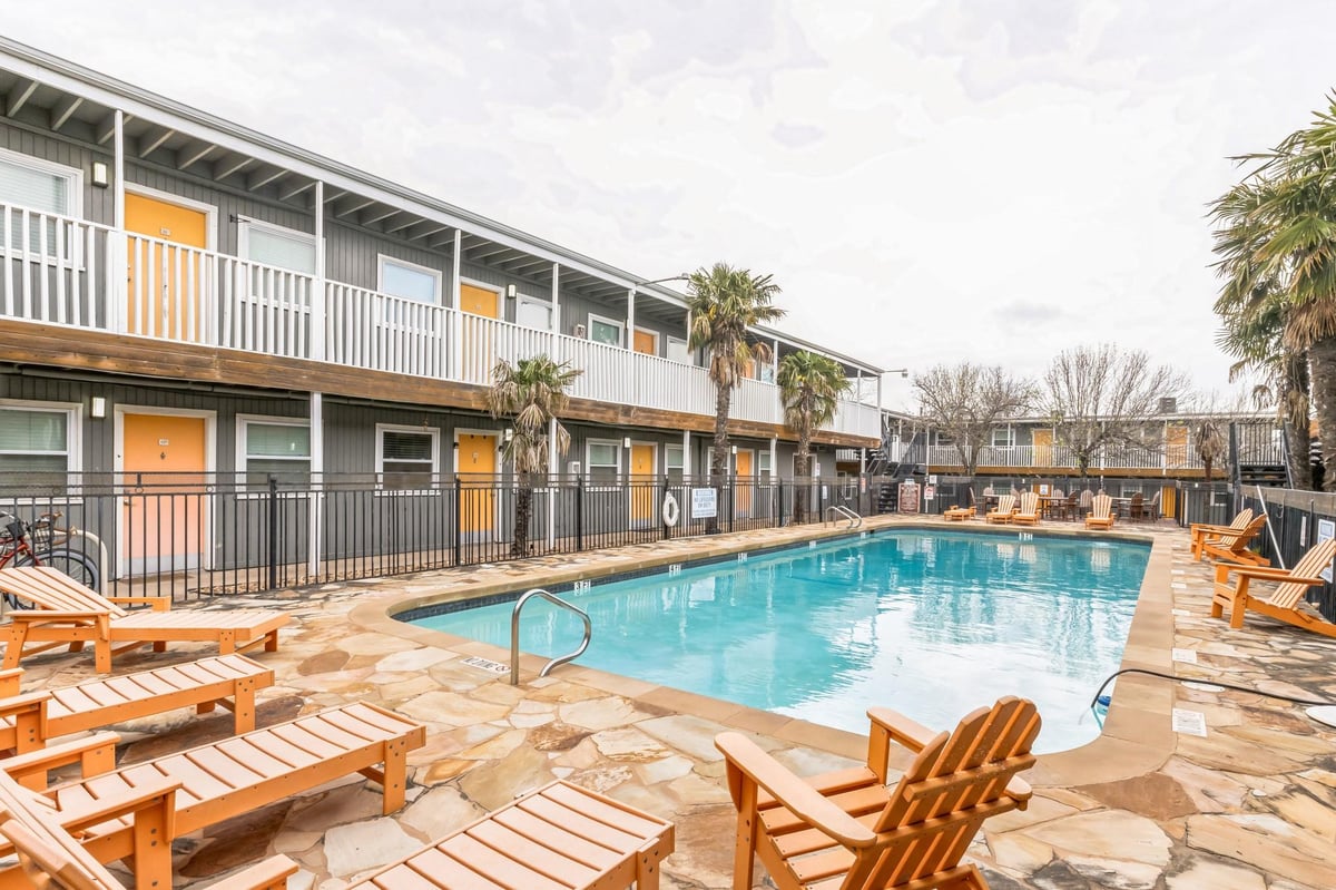 View 2401 Manor Rd Unit #202 in East University Place Condos 2401 Manor Rd Unit #202 - front exterior - Luxury home in East University Place Condos, Austin, TX
