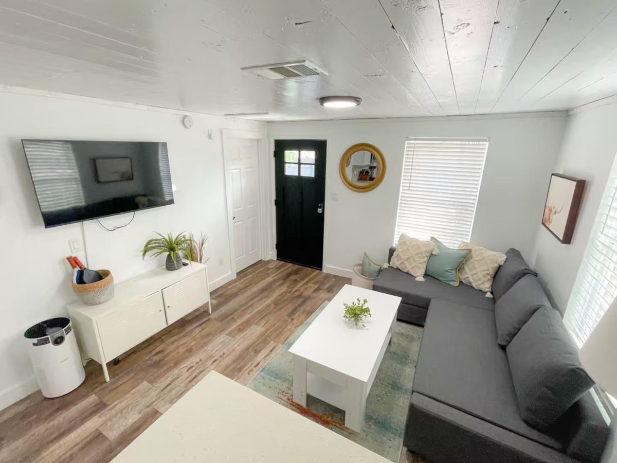 Primary bedroom at 2402 Santa Rita St - 2 bed 1 bath home