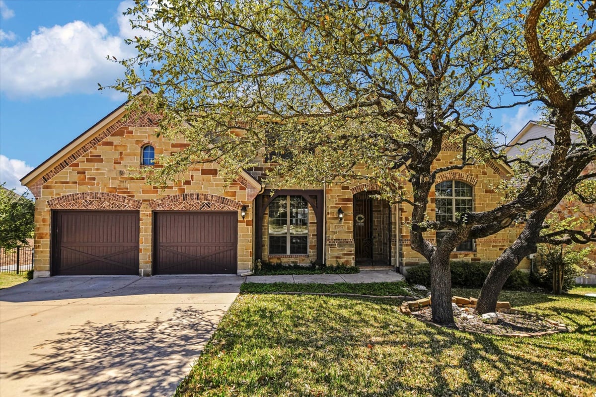 View 2404 First View in Fairways Ph 01 Crystal Falls 02 The 2404 First View - front exterior - Luxury home in Fairways Ph 01 Crystal Falls 02 The, Leander, TX