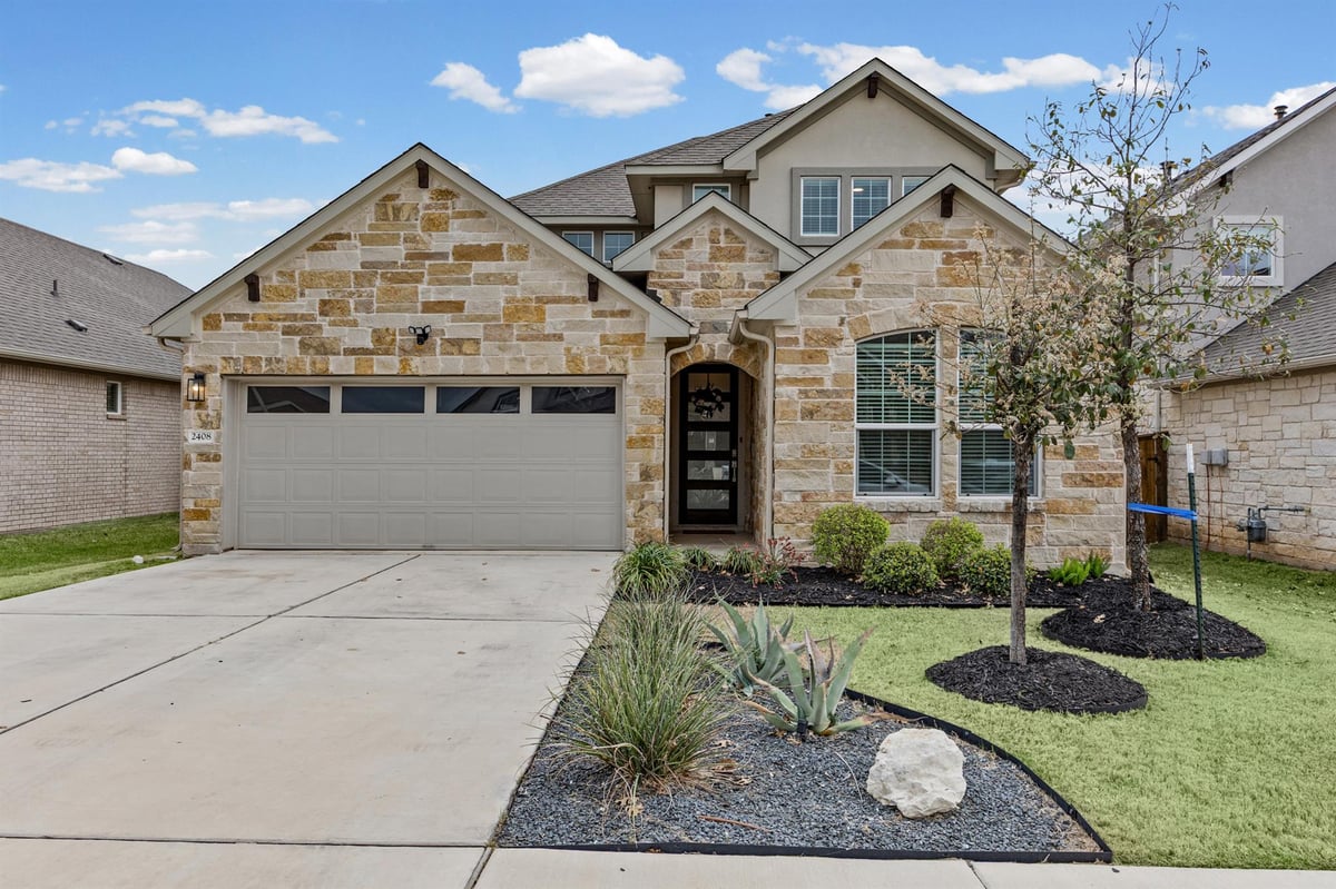 View 2408 Bravo PASS in Bar W Ranch West 2408 Bravo PASS - front exterior - Luxury home in Bar W Ranch West, Leander, TX